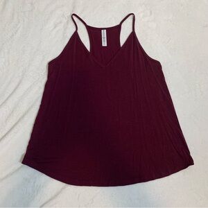 Athleta Nighttime Bliss Sleep Cami Camisole Burgundy Flowy Soft Tank Top
